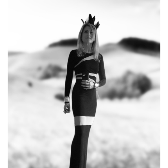 Peekaboo Dress! ABS Allen Schwartz Illusion Inset Maxi Long Black peek a boo - Picture 14 of 16